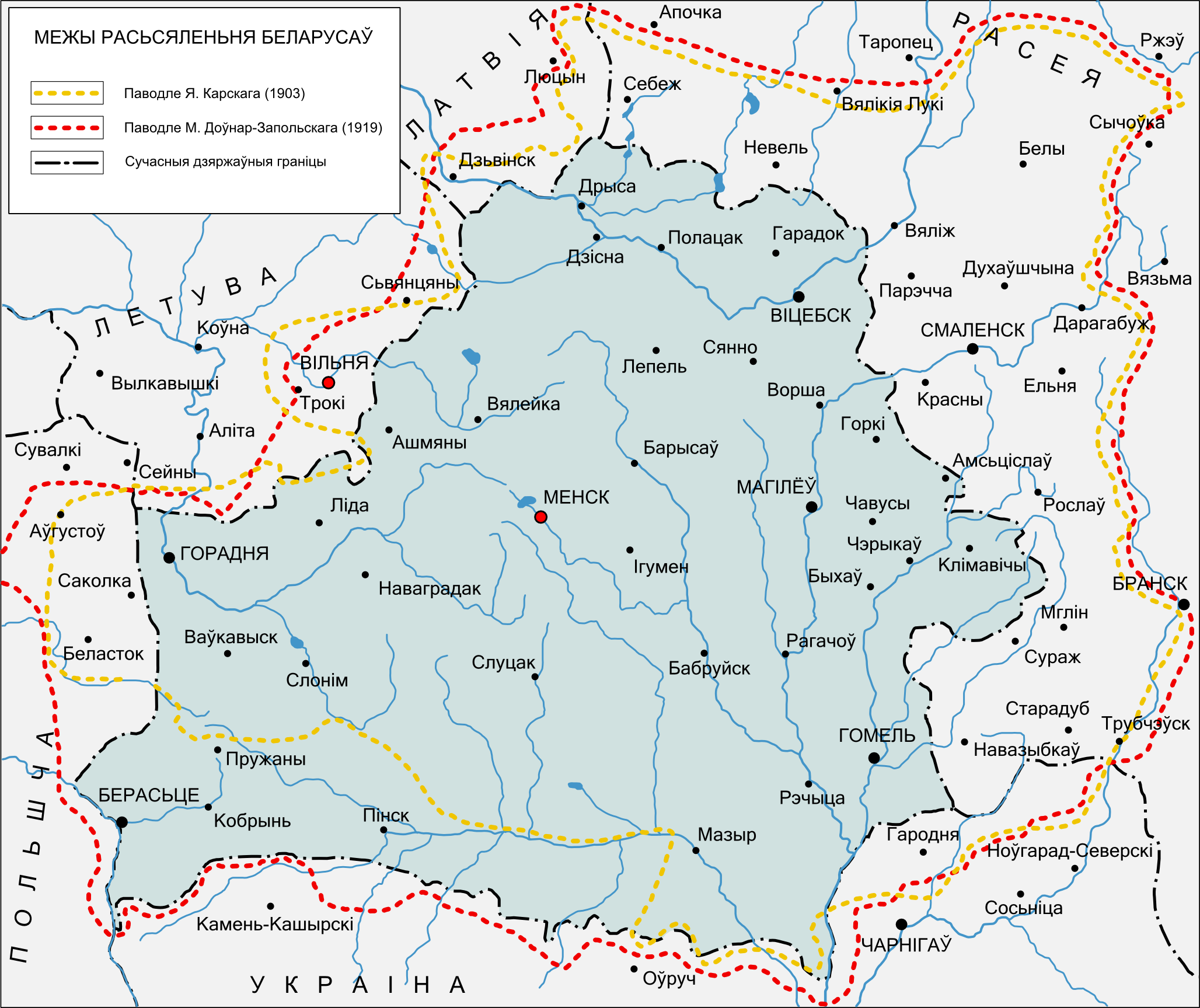 Historical of Belarusians map Belarus